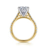 Erica - 14K White-Yellow Gold Round Diamond Engagement Ring - 0.51 ct