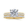 Erica - 14K White-Yellow Gold Round Diamond Engagement Ring - 0.51 ct
