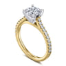 Shanna - 14K White-Yellow Gold Round Diamond Engagement Ring - 0.3 ct