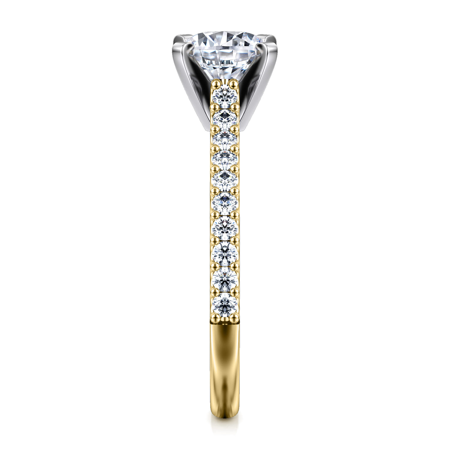 Shanna - 14K White-Yellow Gold Round Diamond Engagement Ring - 0.3 ct - Shot 5