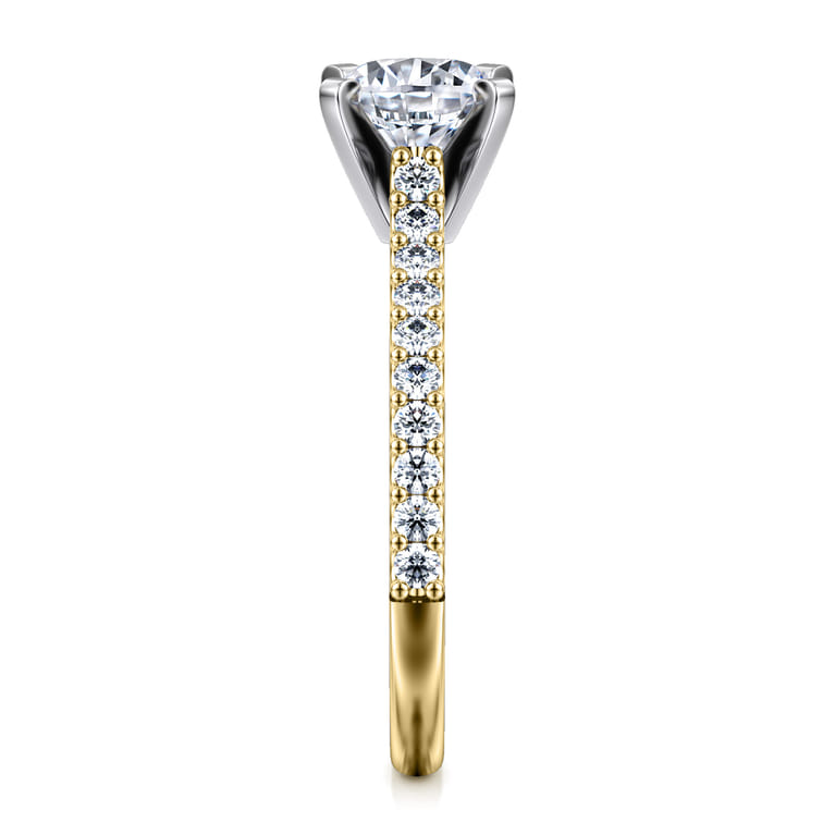 Shanna - 14K White-Yellow Gold Round Diamond Engagement Ring - 0.3 ct - Shot 5