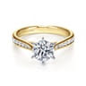 Danielle - 14K White-Yellow Gold Round Diamond Channel Set Engagement Ring - 0.31 ct
