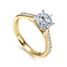 Danielle - 14K White-Yellow Gold Round Diamond Channel Set Engagement Ring - 0.31 ct