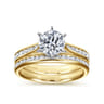 Danielle - 14K White-Yellow Gold Round Diamond Channel Set Engagement Ring - 0.31 ct
