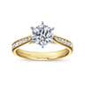 Danielle - 14K White-Yellow Gold Round Diamond Channel Set Engagement Ring - 0.31 ct