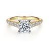 Bridget - 14K White-Yellow Gold Round Diamond Engagement Ring - 0.5 ct