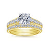 Bridget - 14K White-Yellow Gold Round Diamond Engagement Ring - 0.5 ct