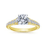 Bridget - 14K White-Yellow Gold Round Diamond Engagement Ring - 0.5 ct