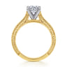Maura - Vintage Inspired 14K White-Yellow Gold Round Solitaire Engagement Ring