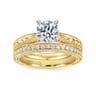 Maura - Vintage Inspired 14K White-Yellow Gold Round Solitaire Engagement Ring