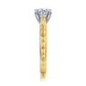 Maura - Vintage Inspired 14K White-Yellow Gold Round Solitaire Engagement Ring