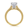Maura - Vintage Inspired 14K White-Yellow Gold Round Solitaire Engagement Ring