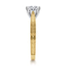 Maura - Vintage Inspired 14K White-Yellow Gold Round Solitaire Engagement Ring