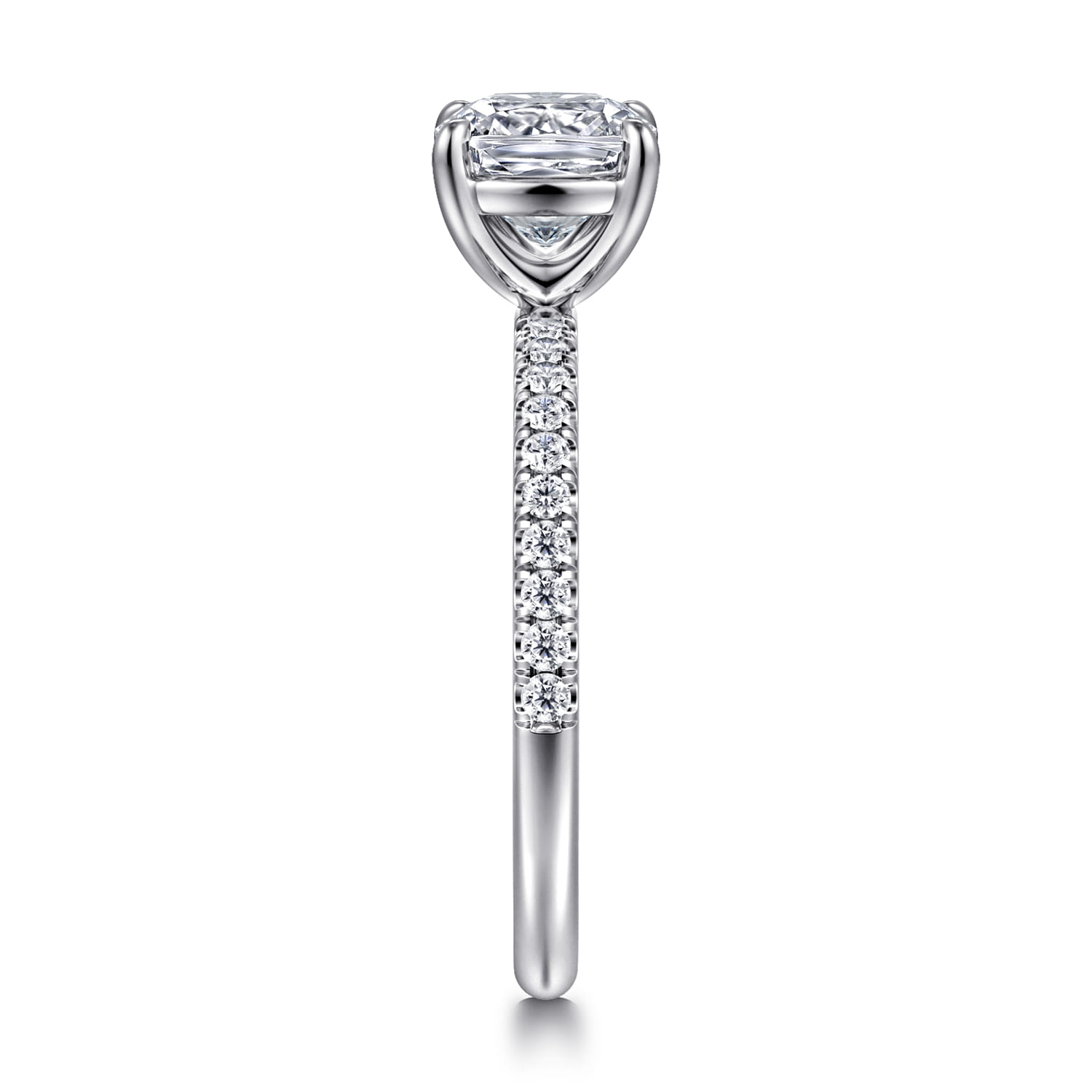 Twain - 18K White Gold Cushion Cut Diamond Engagement Ring - 0.2 ct - Shot 4