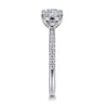 Twain - 18K White Gold Cushion Cut Diamond Engagement Ring - 0.2 ct