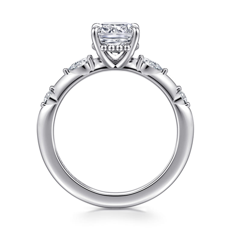 Carinna - 18K White Gold Cushion Cut Diamond Engagement Ring - 0.23 ct - Shot 2