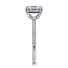 Twain - 18K White Gold Emerald Cut Diamond Engagement Ring - 0.2 ct