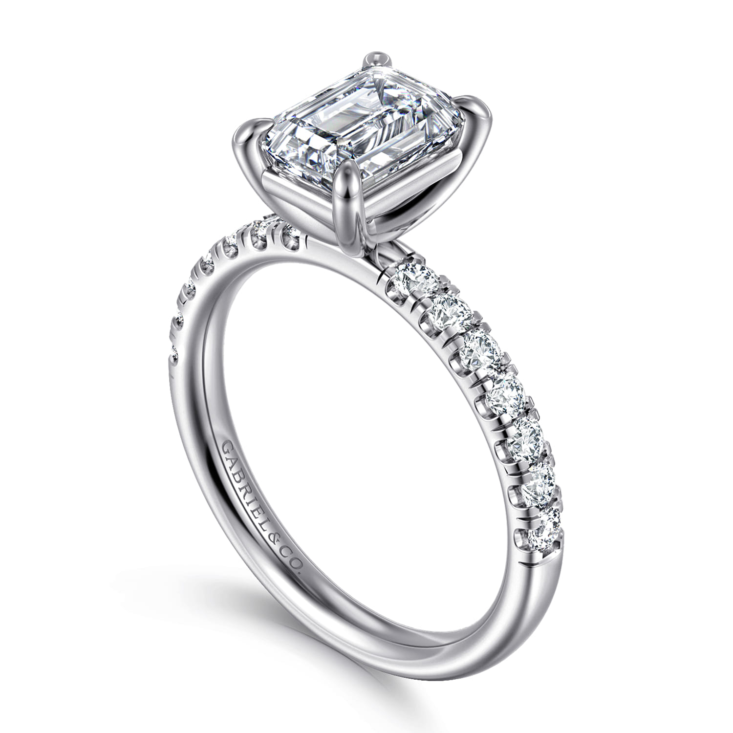 Winslow - 18K White Gold Emerald Cut Diamond Engagement Ring - 0.35 ct - Shot 3