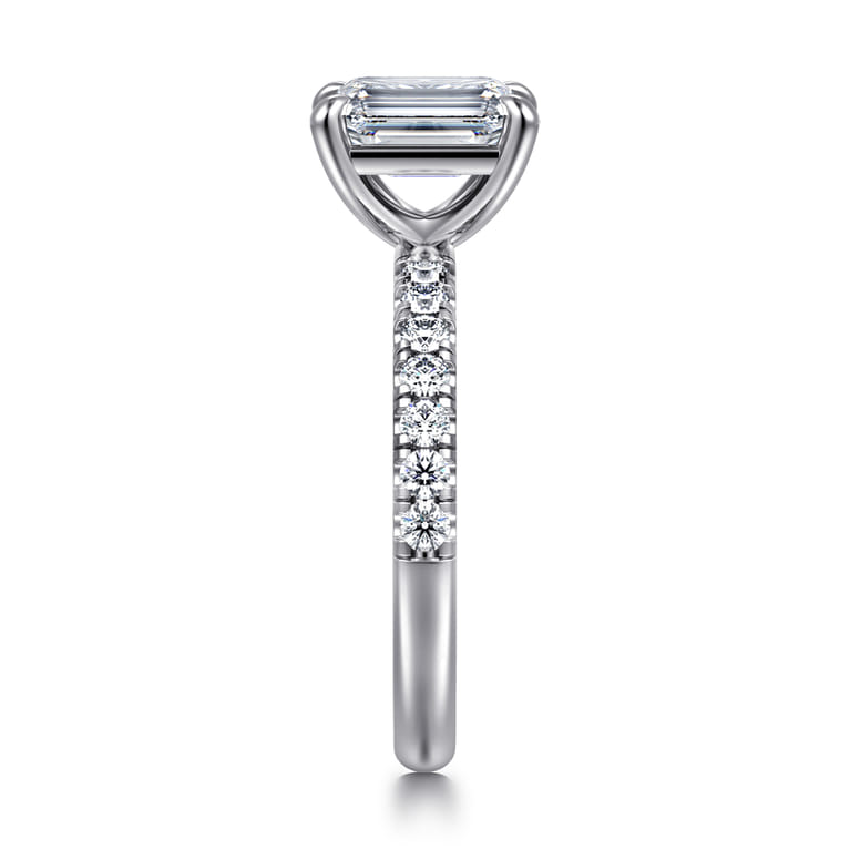 Winslow - 18K White Gold Emerald Cut Diamond Engagement Ring - 0.35 ct - Shot 4