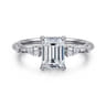 Carinna - 18K White Gold Emerald Cut Diamond Engagement Ring - 0.23 ct
