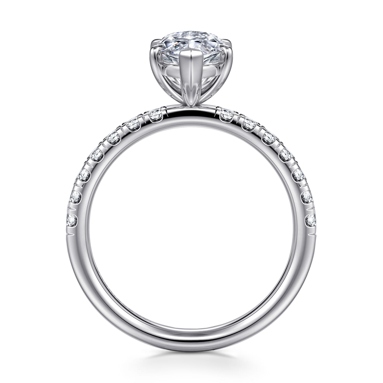 Winslow - 18K White Gold Marquise Shape Diamond Engagement Ring - 0.35 ct - Shot 2