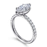 Winslow - 18K White Gold Marquise Shape Diamond Engagement Ring - 0.35 ct