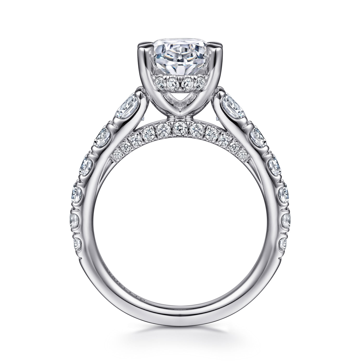 Artemis - 18K White Gold Oval Diamond Engagement Ring - 1.5 ct - Shot 2