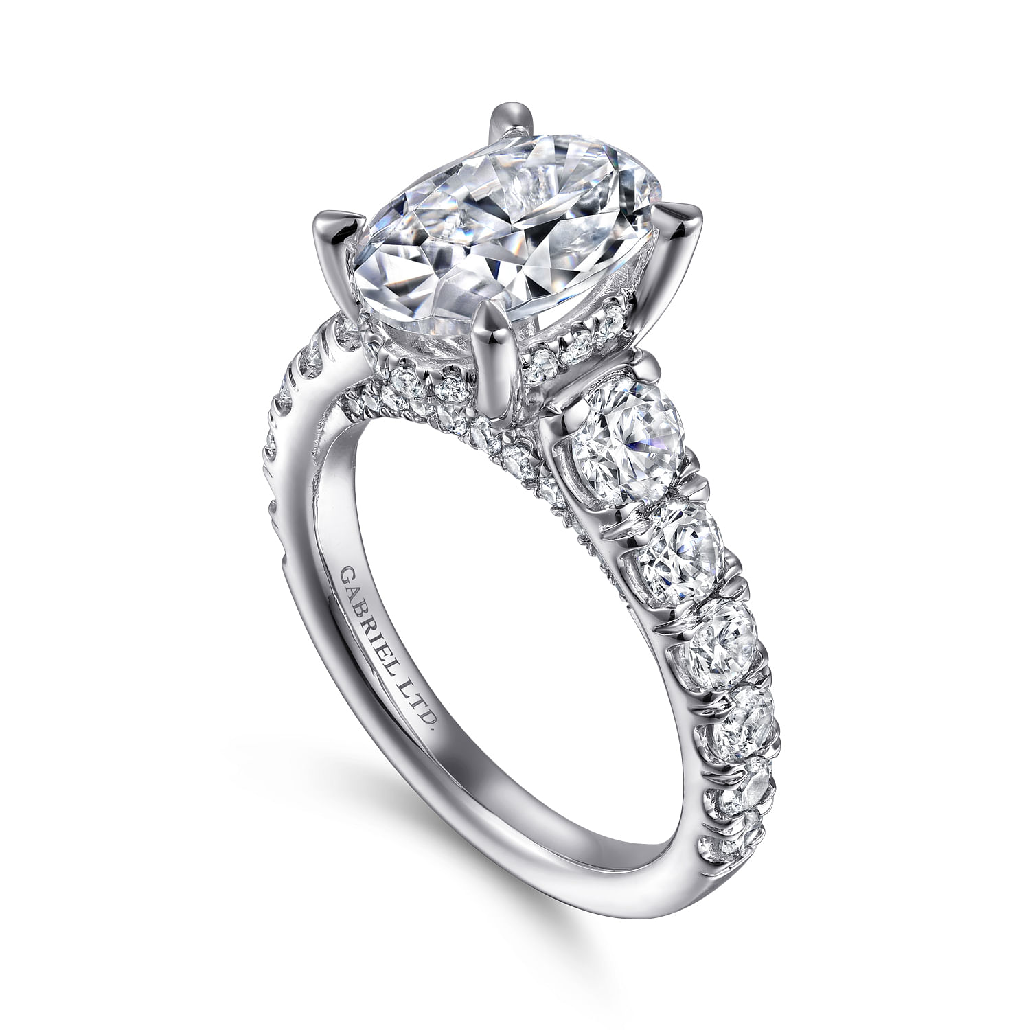 Artemis - 18K White Gold Oval Diamond Engagement Ring - 1.5 ct - Shot 3