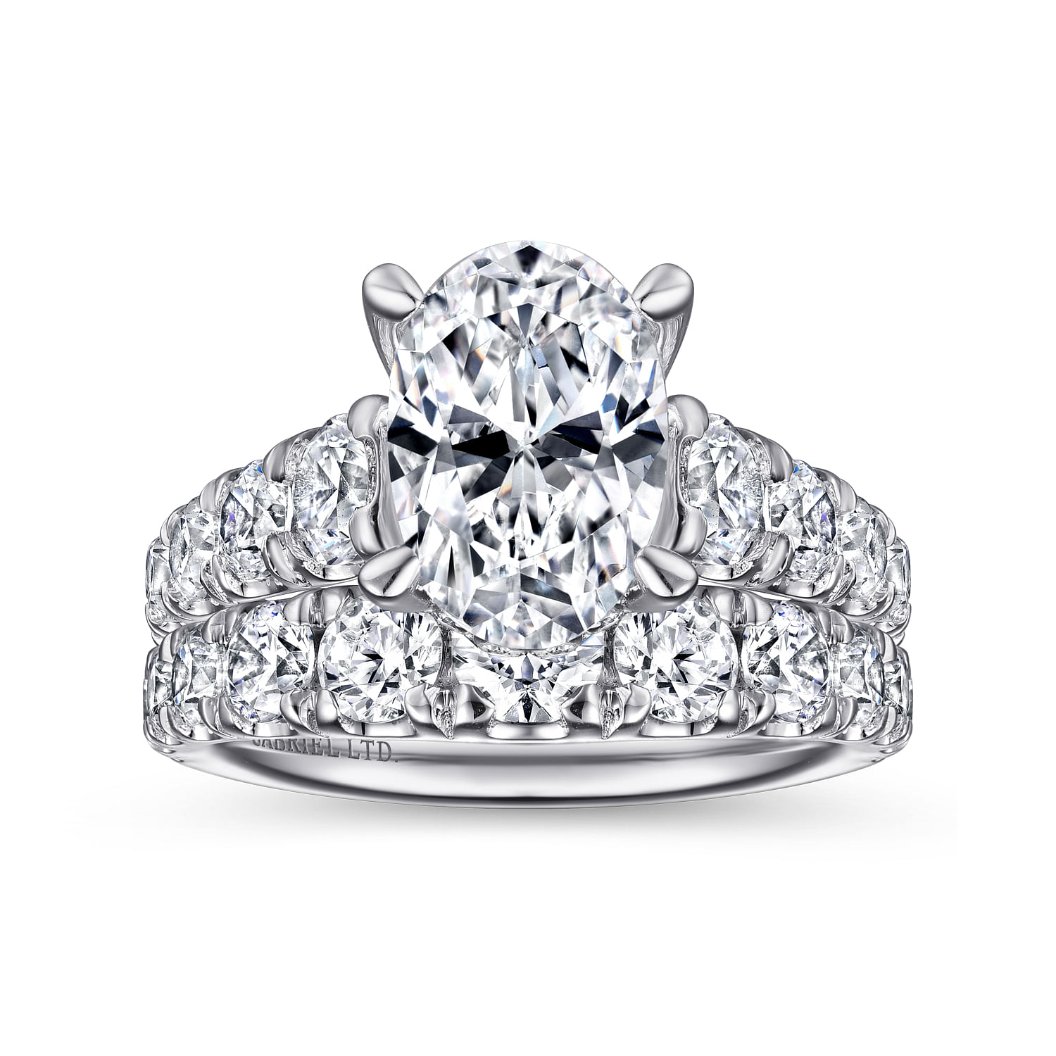 Artemis - 18K White Gold Oval Diamond Engagement Ring - 1.5 ct - Shot 4