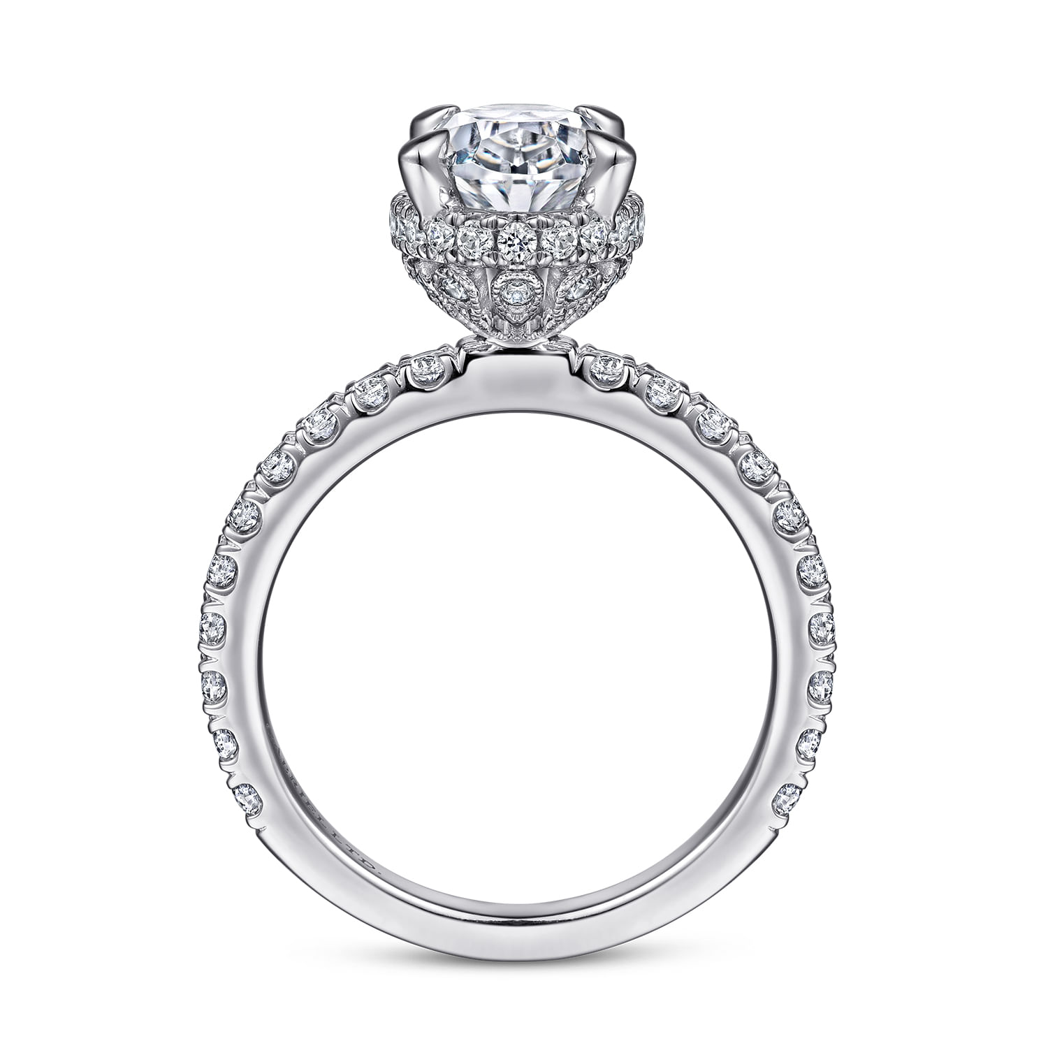 Yale - 18K White Gold Oval Diamond Engagement Ring - 0.73 ct - Shot 2
