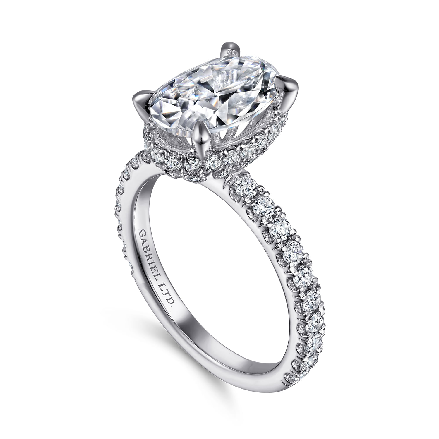 Yale - 18K White Gold Oval Diamond Engagement Ring - 0.73 ct - Shot 3