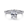 Twain - 18K White Gold Oval Diamond Engagement Ring - 0.2 ct