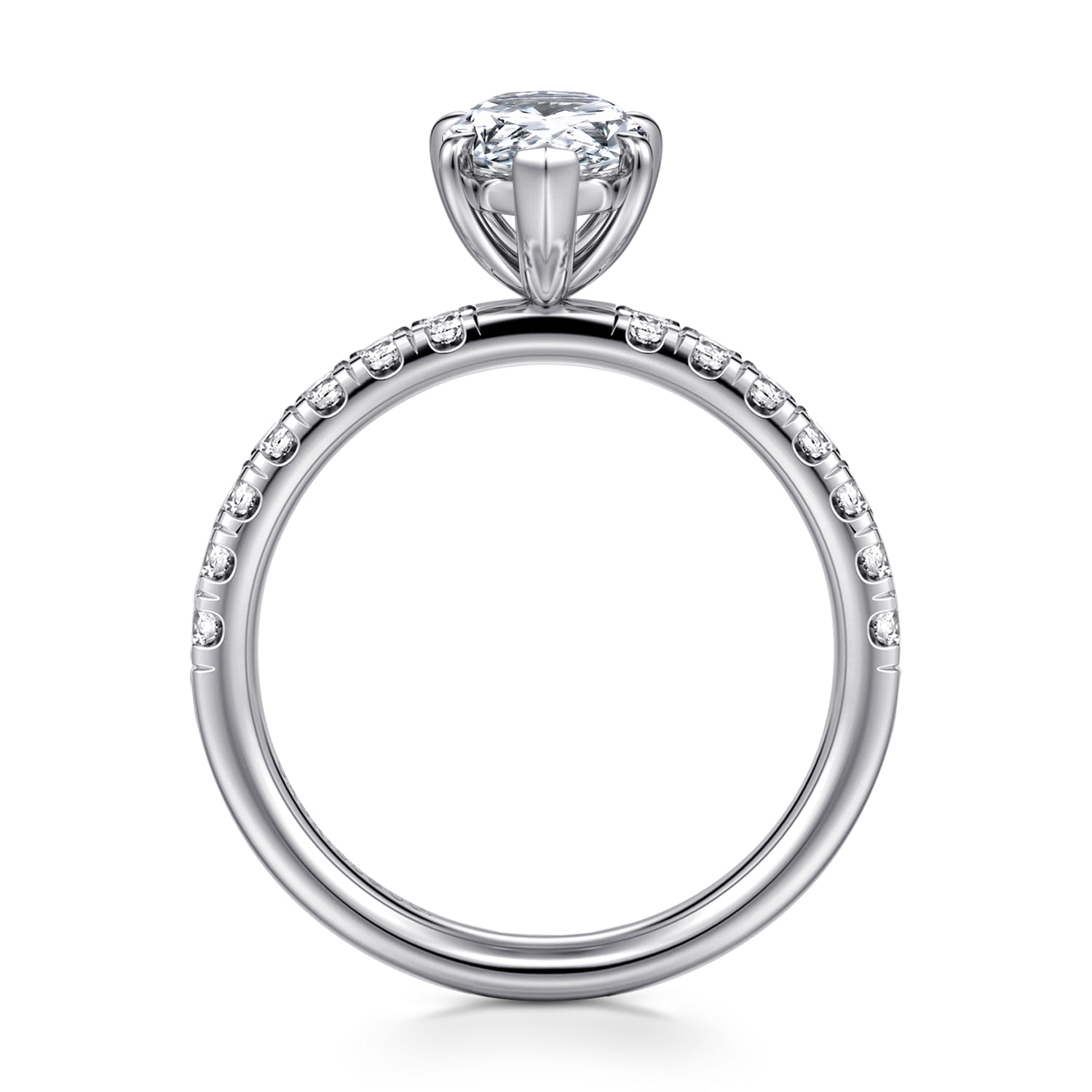 Winslow - 18K White Gold Pear Shape Diamond Engagement Ring - 0.35 ct - Shot 2