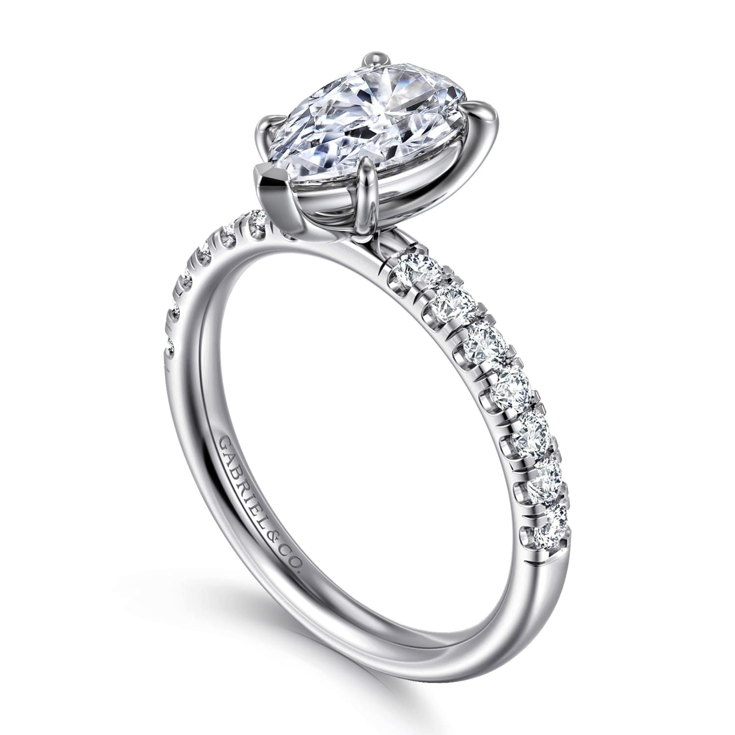 Winslow - 18K White Gold Pear Shape Diamond Engagement Ring - 0.35 ct - Shot 3