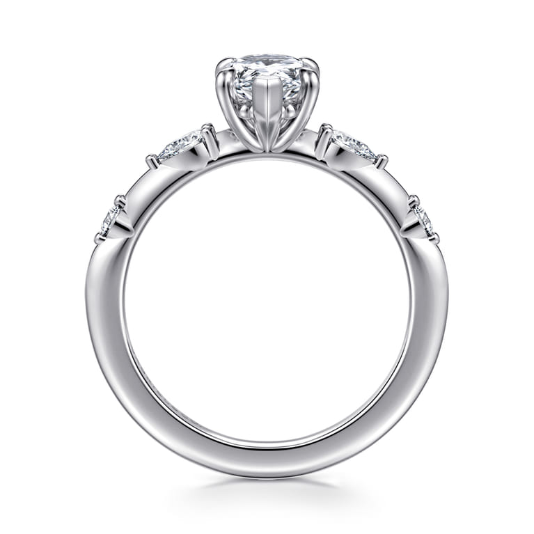 Carinna - 18K White Gold Pear Shape Diamond Engagement Ring - 0.23 ct - Shot 2