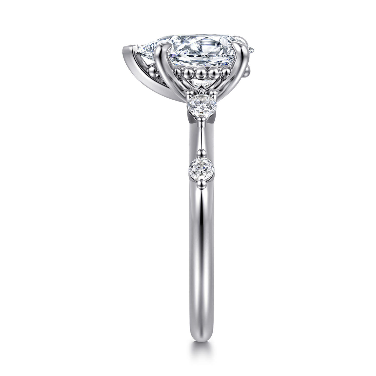 Carinna - 18K White Gold Pear Shape Diamond Engagement Ring - 0.23 ct - Shot 4