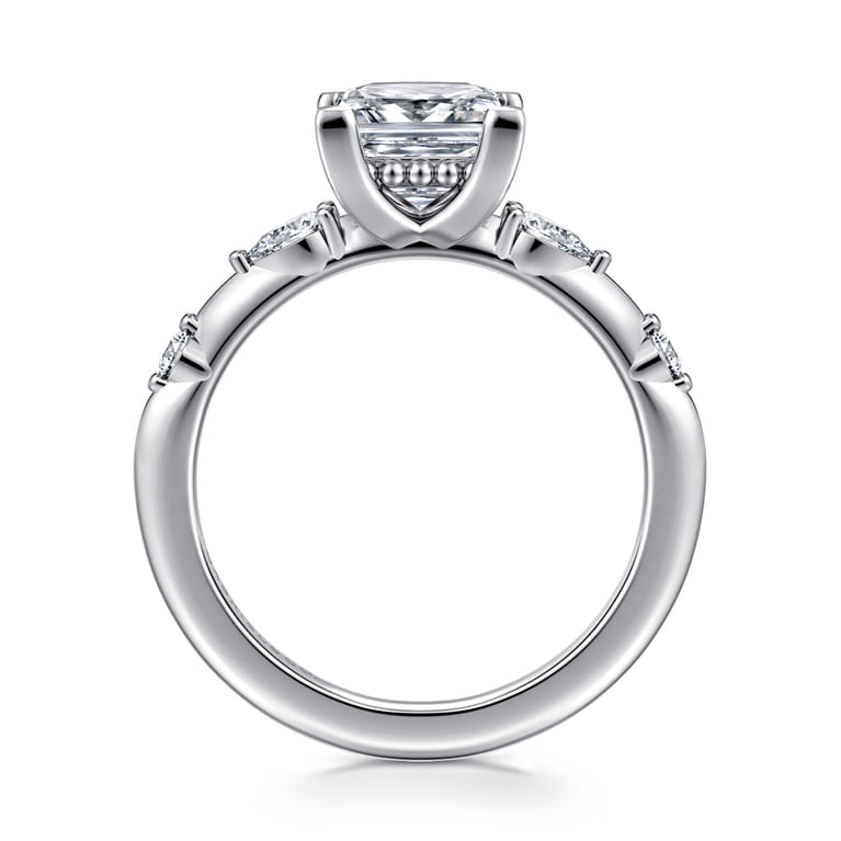 Carinna - 18K White Gold Princess Cut Diamond Engagement Ring - 0.23 ct - Shot 2