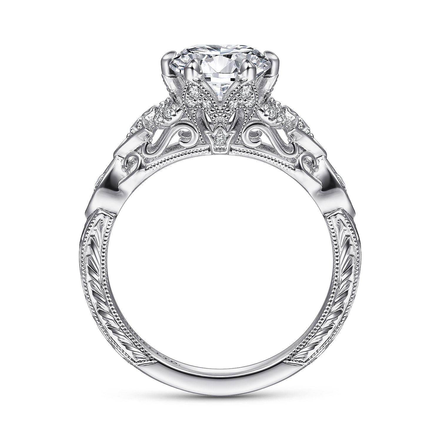 ガブリエラ　UR 14K White-Yellow Gold Oval Diamond Engagement Ring @ $2350