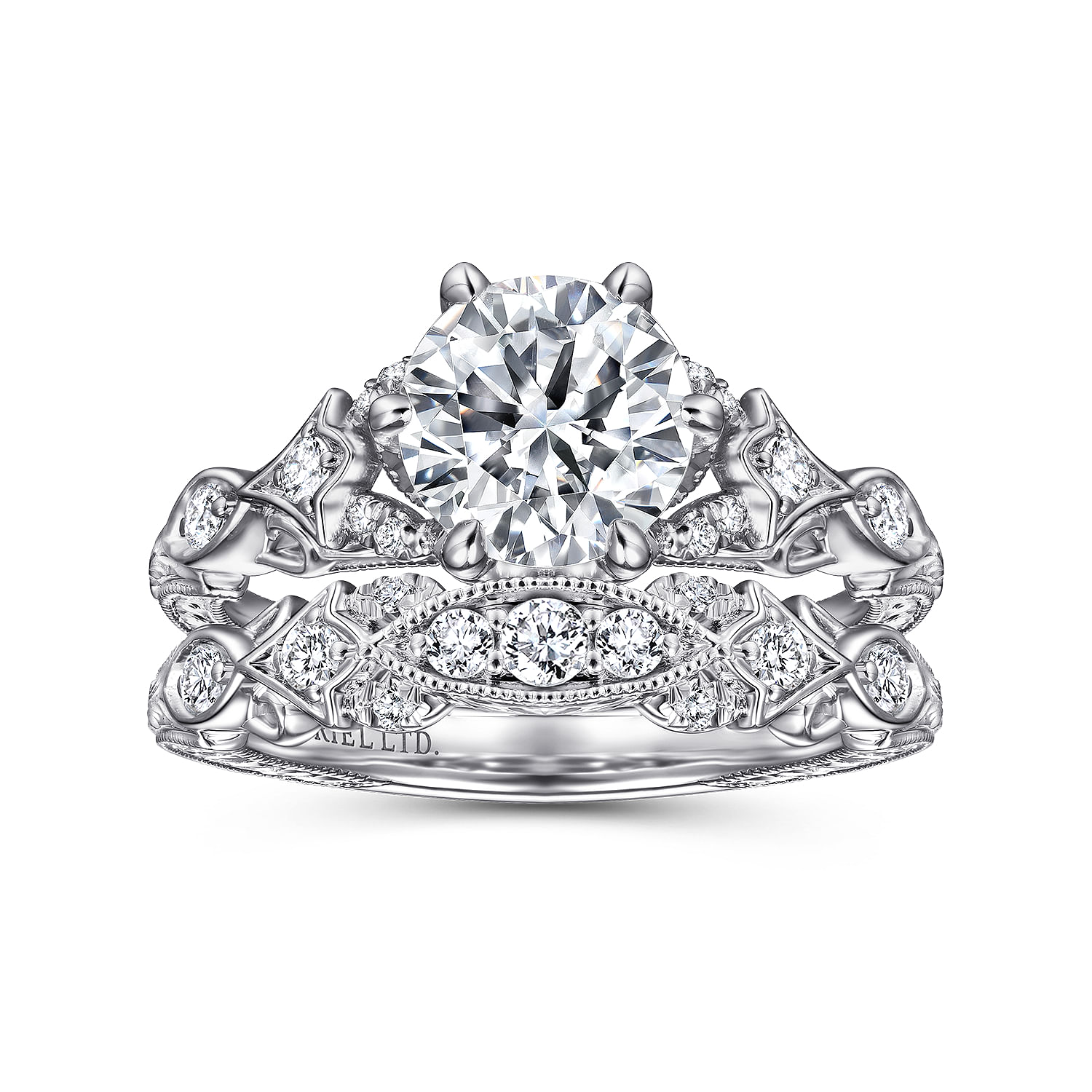 Round Straight Ring in 18k White Gold | Gabriel & Co