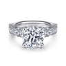 Briella - 18K White Gold Round Diamond Engagement Ring - 1.55 ct
