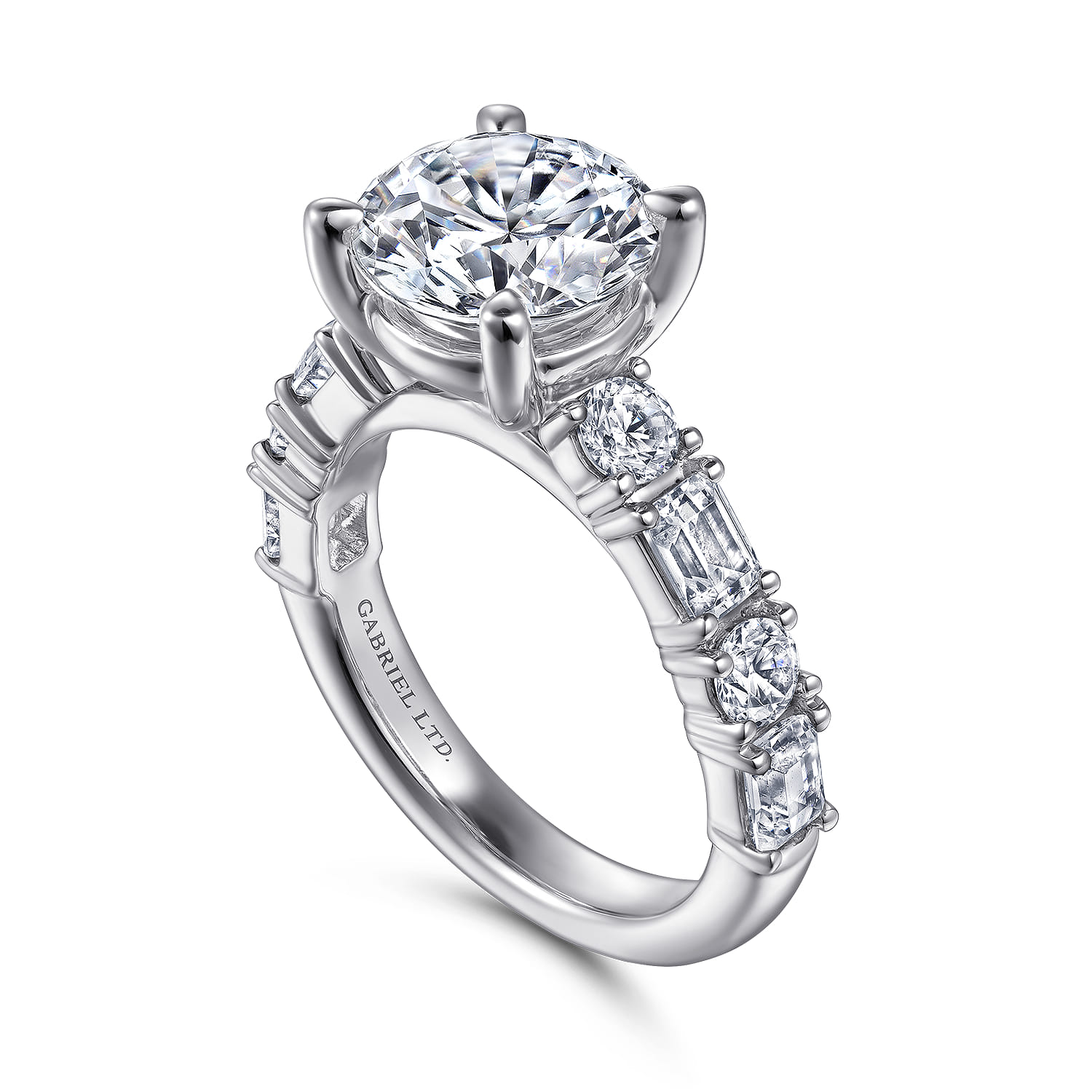 Briella - 18K White Gold Round Diamond Engagement Ring - 1.55 ct - Shot 3