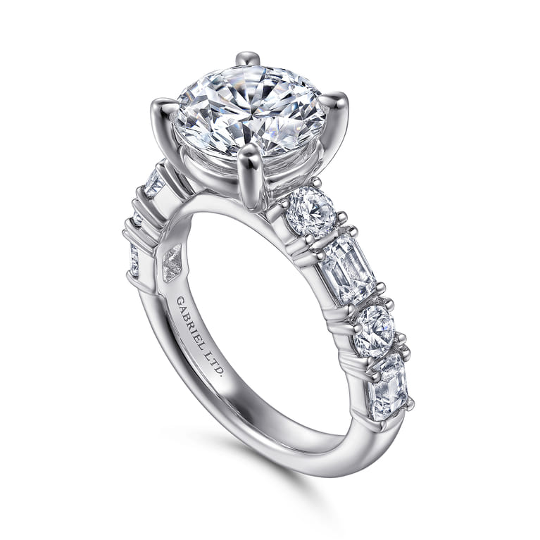 Briella - 18K White Gold Round Diamond Engagement Ring - 1.55 ct - Shot 3