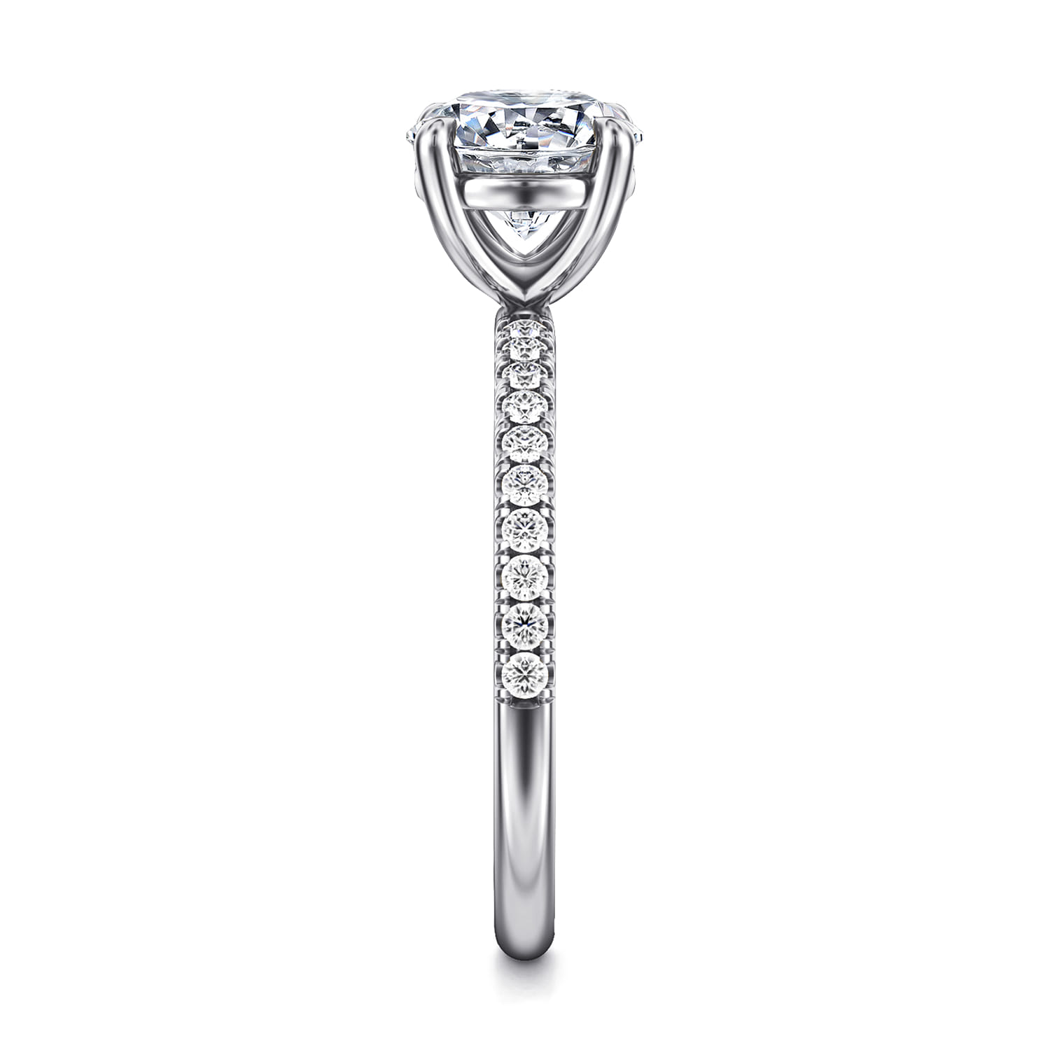 Twain - 18K White Gold Round Diamond Engagement Ring - 0.2 ct - Shot 4