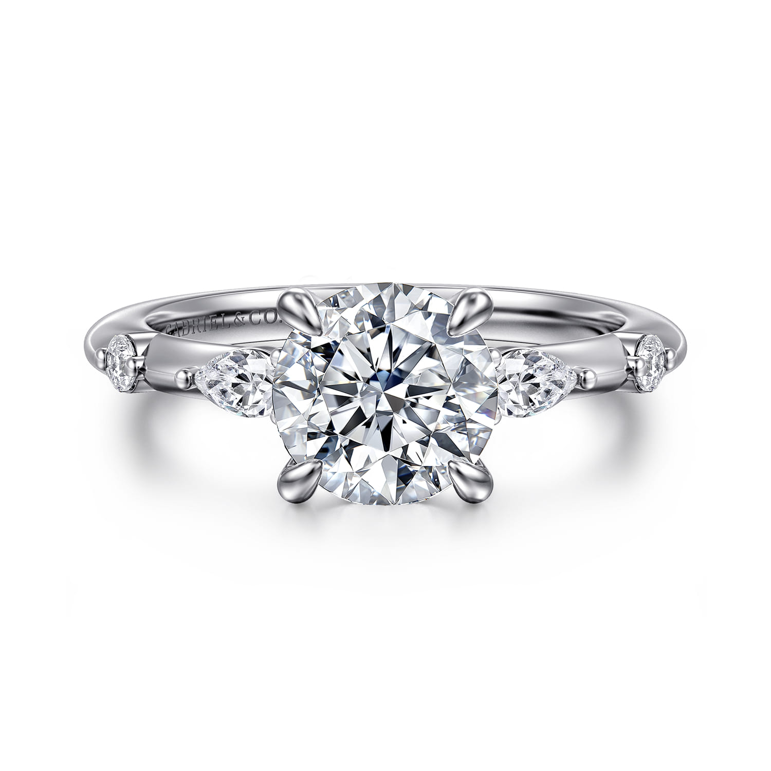 Carinna - 18K White Gold Round Diamond Engagement Ring - 0.23 ct - Shot 1
