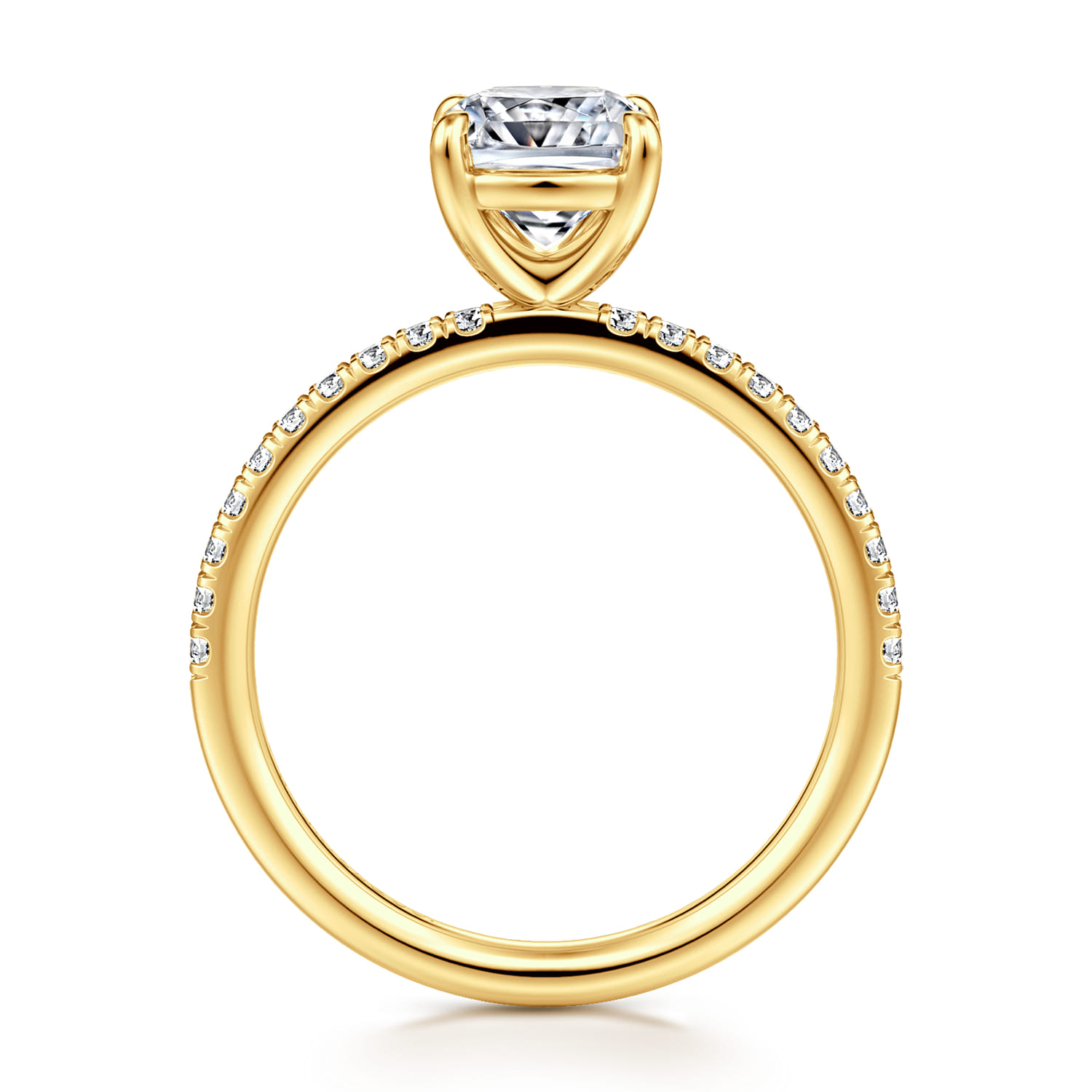 Twain - 18K Yellow Gold Cushion Cut Diamond Engagement Ring - 0.2 ct - Shot 2
