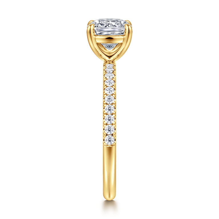 Twain - 18K Yellow Gold Cushion Cut Diamond Engagement Ring - 0.2 ct - Shot 4