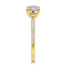 Twain - 18K Yellow Gold Cushion Cut Diamond Engagement Ring - 0.2 ct