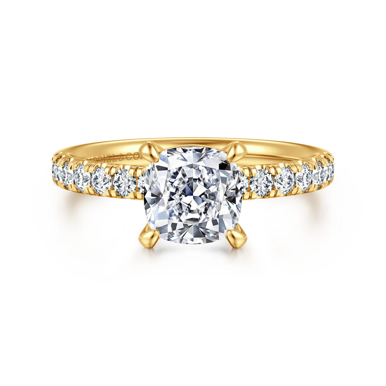 Winslow - 18K Yellow Gold Cushion Cut Diamond Engagement Ring - 0.35 ct - Shot 1