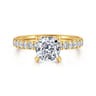 Winslow - 18K Yellow Gold Cushion Cut Diamond Engagement Ring - 0.35 ct
