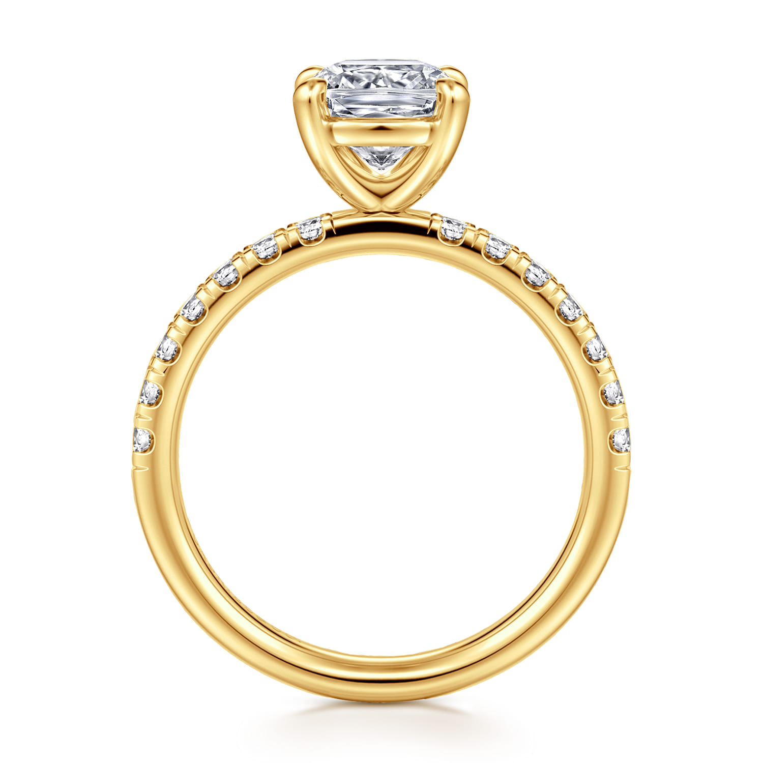 Winslow - 18K Yellow Gold Cushion Cut Diamond Engagement Ring - 0.35 ct - Shot 2